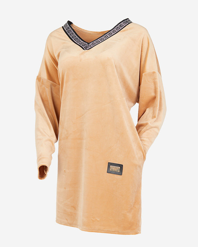 Moteriška tunika su smėlio spalvos kubiniu cirkoniu - Drabužiai