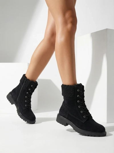 Eko zomšiniai moteriški aulinukai su raišteliais Trevolla