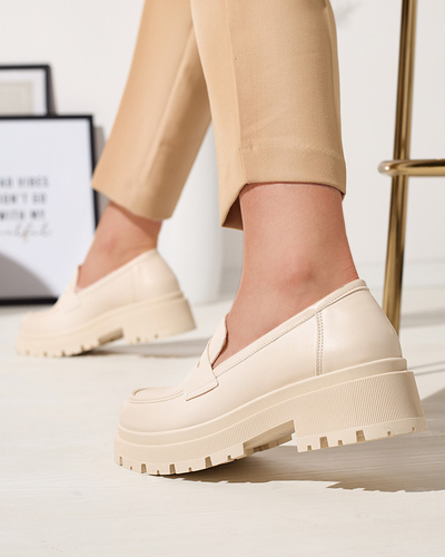 Бежевые мокасины из экокожи для женщин Firlonna- Footwear