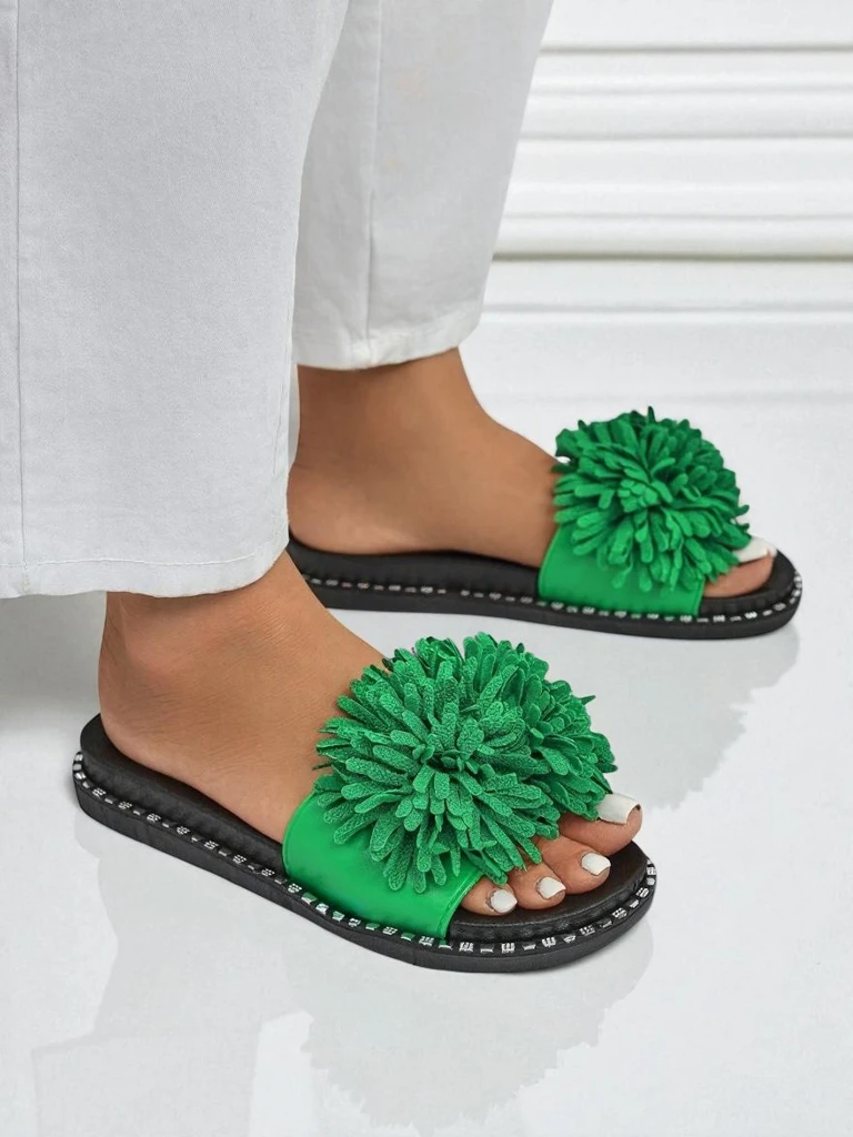 Royalfashion Damskie klapki na płaskiej podeszwie Flora Blide