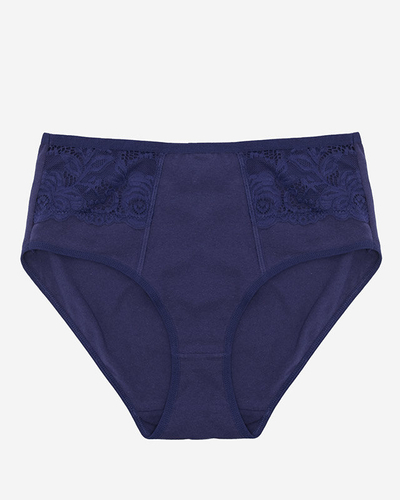 Хлопковые женские трусики темно-синего цвета PLUS SIZE- Нижнее белье