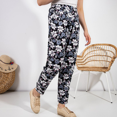 Moteriškos raštuotos audinio kelnės PLUS SIZE - Drabužiai