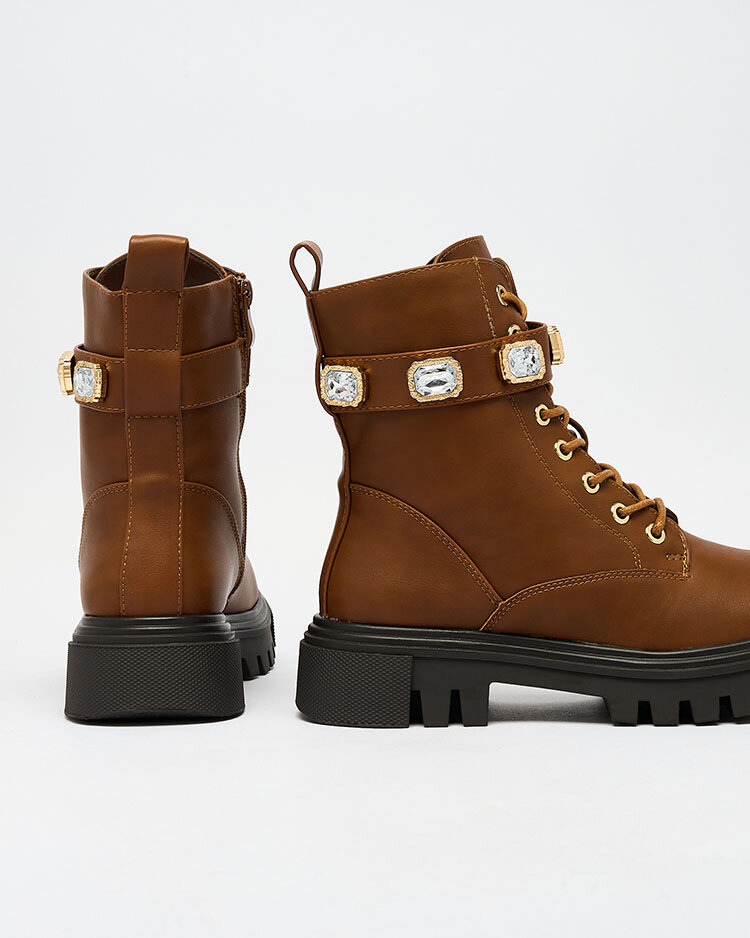 "Royalfashion" Rudi moteriški "Futiti" batai su plokščiu kulnu