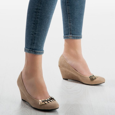 Бежевые женские туфли на высокой платформе Letti - Обувь