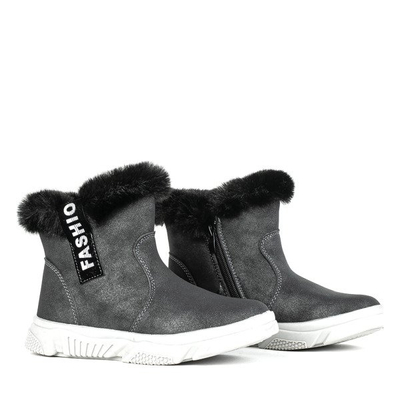 Черные сапоги для девочек с мехом Fominna - Обувь