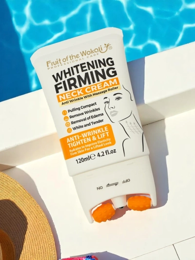 Pakeliantis ir šviesinantis kaklo kremas su masažuokliu