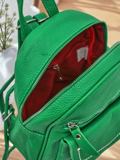 Plecak damski Elettra Verde Kr
ólewska Moda sk
óra ekologiczna 25x25x10 cm
