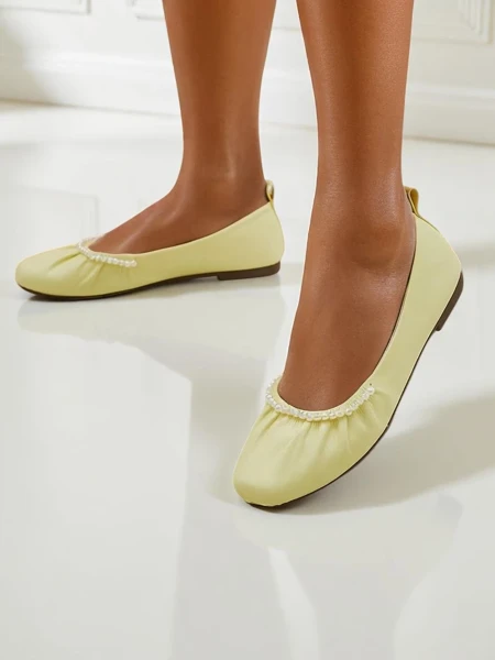 Aurelia Bella Women's Ballerinas in Yellow Eco-Leather