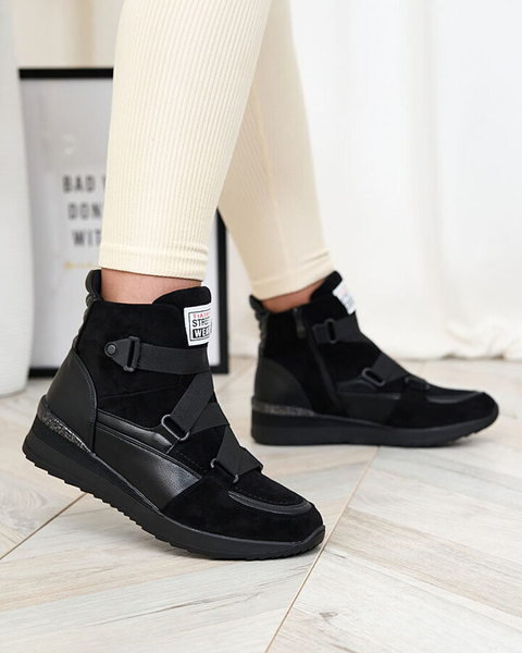 Royalfashion Juodi moteriški sportiniai batai Sattari