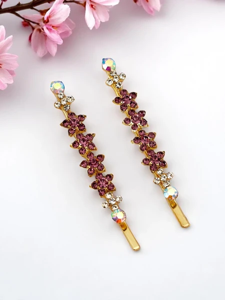 Royalfashion Plaukų segtukas su kristalais gėlių formos Sparkle Blossom