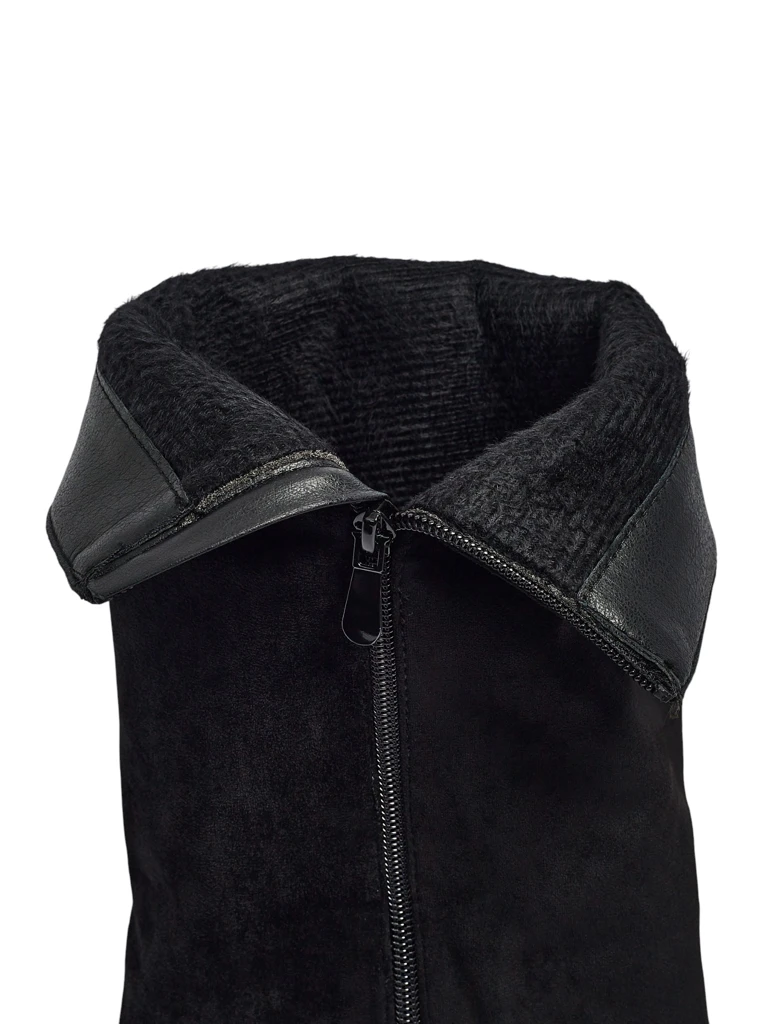 Moteriški eko zomšiniai ilgaauliai batai su aulu Ismara