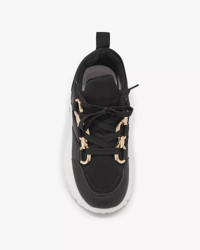 Juodi moteriški sportiniai bateliai su grandinėlėmis Nanoka - Avalynė