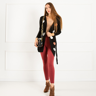 Черный женский кардиган с цветными вставками (Турция)