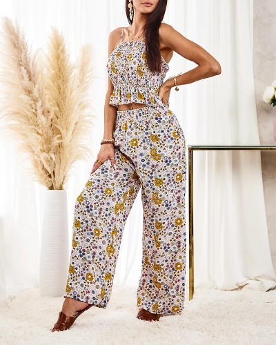 Royalfashion Узорчатый женский комплект бежевого цвета