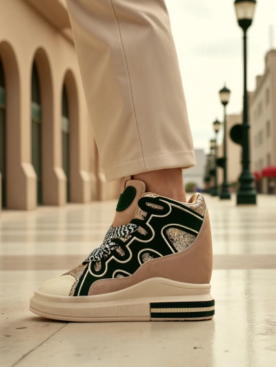 Royalfashion Высокие женские спортивные кроссовки с скрытым каблуком Oblaffi