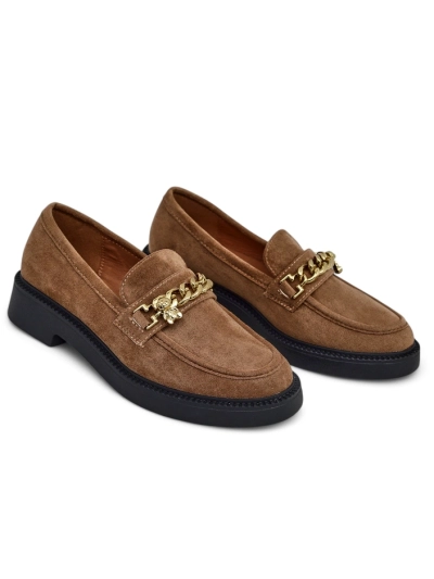 Royalfashion moteriški loafers su auksine grandinėle Porrot