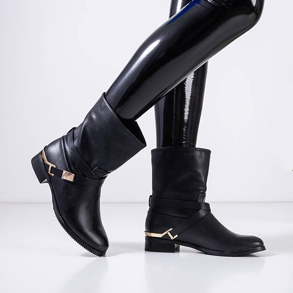 Черные женские ботинки Fonti бех молнии- Обувь