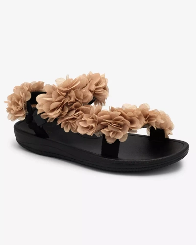 Royalfashion Бежевые женские сандалии с цветами Alferroy
