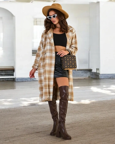 Royalfashion Женское клетчатое пальто