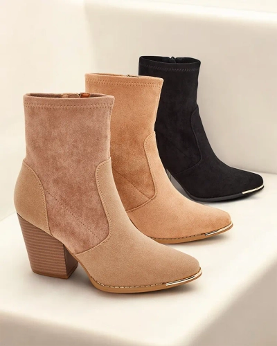 Женские ботильоны Royalfashion Eko-suede на почтальоне Грис