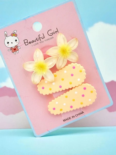 Plaukų segtukų rinkinys su gėlių motyvu