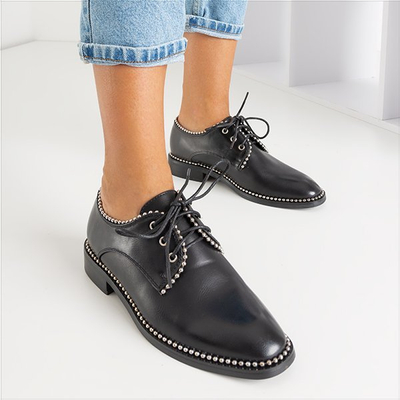 Черные женские полуботинки с орнаментом Limks - Обувь