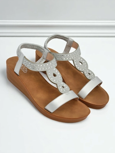 Royalfashion Women's Agaya Rhinestone Wedge Sandals - SLAY Edition