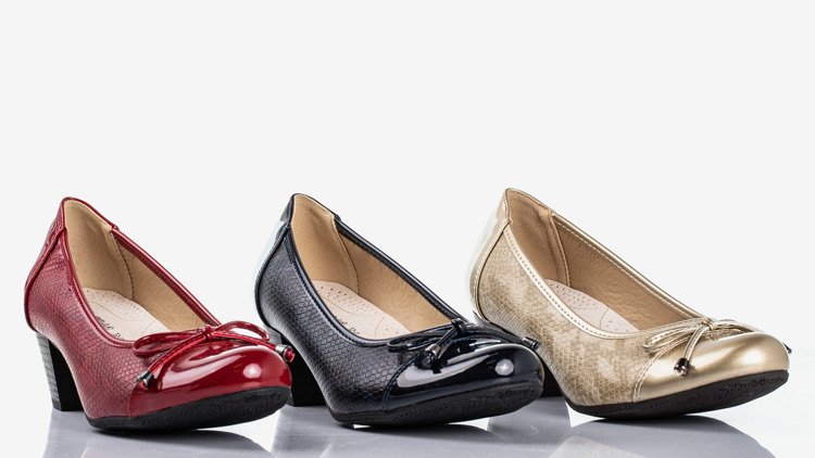 женские туфли-лодочки темно-синего цвета на низкой стойке Ruella - Обувь