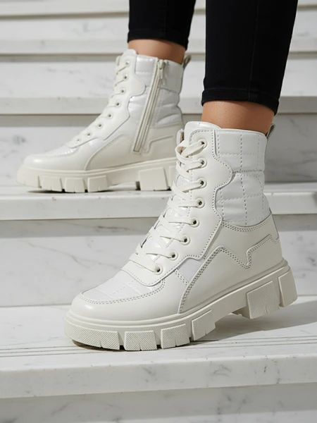 Calista Женская Обувь Модные Плоские Ботинки Кремовые