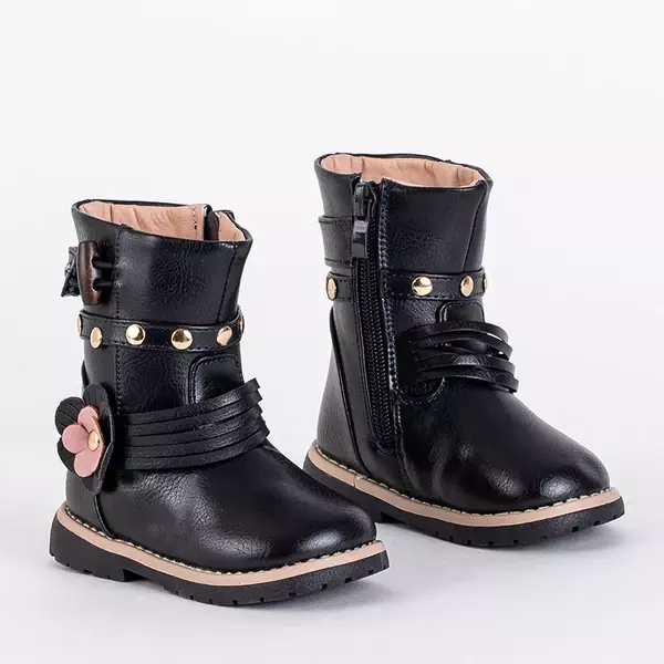 OUTLET Детские темно-синие ботинки из экокожи Kisso- Обувь