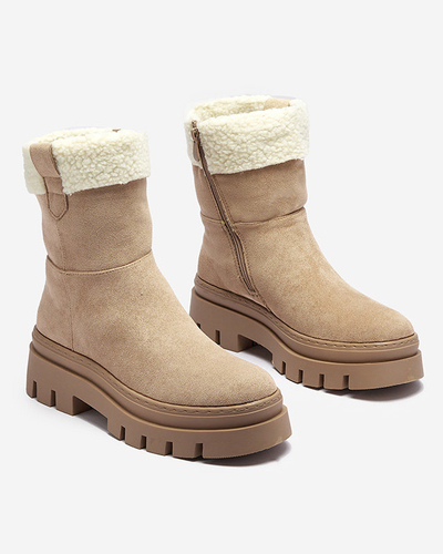 Коричневые женские ботинки на платформе Neatesa