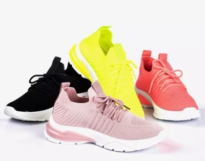 Neonowe różowe sportowe buty damskie Brighton - Obuwie