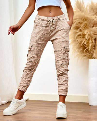 Royalfashion Moteriškos medžiaginės kovinės kelnės