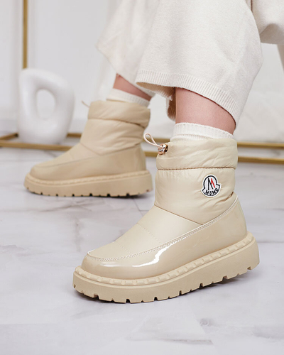 Royalfashion Женские сапоги-слипы бежевого цвета Ireda