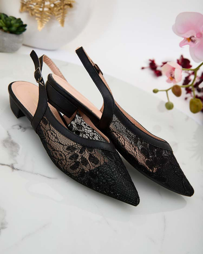 Royalfashion Moteriški a'la balerinos tipo sandalai su nėriniais Benoce