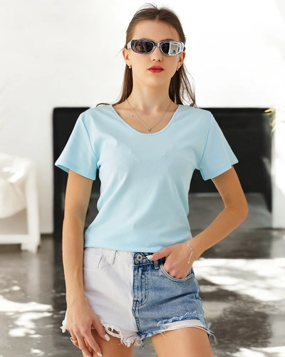 Royalfashion moteriška medvilninė marškinėliai su nėriniais nugaros dalyje