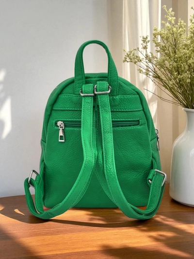 Plecak damski Elettra Verde Królewska Moda skóra ekologiczna 25x25x10 cm