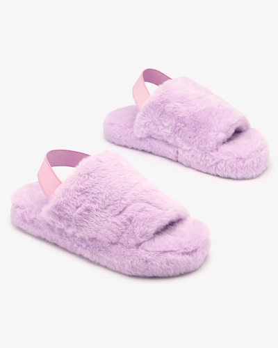 Royalfashion Фиолетовые женские меховые тапочки Nabres