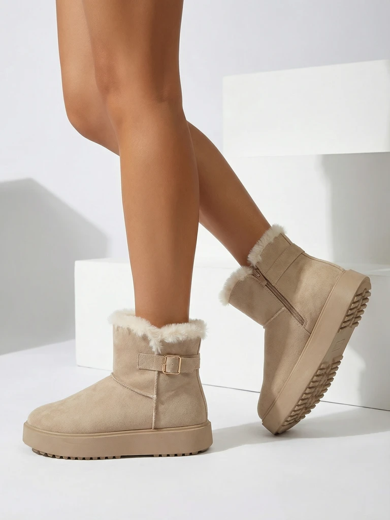 Royalfashion Krótkie buty a'la śniegowce damskie Aurelia Classico - zimowe sztosy!