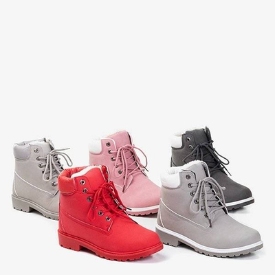 OUTLET Розовые походные ботинки с белой вставкой Adeline - Обувь