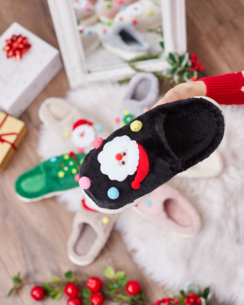 Royalfashion Kalėdinės juodos spalvos moteriškos šlepetės Fertemse