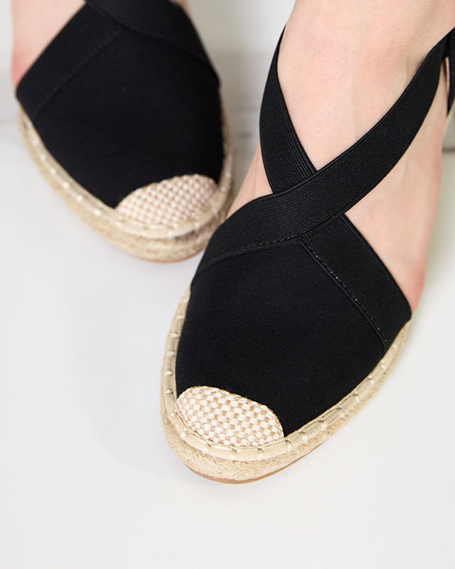 Juodos moteriškos basutės a'la espadrilles Machisa - Batai