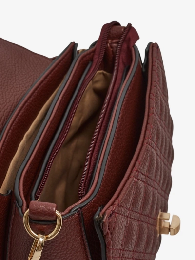 Moteriška rankinė „Luna“ bordo spalvos ekologiška elegantiška kasdienai