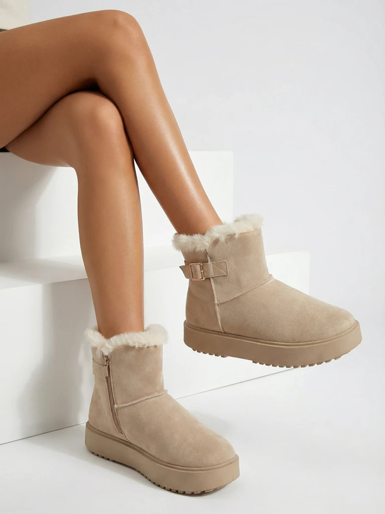 Royalfashion Krótkie buty a'la śniegowce damskie Aurelia Classico - zimowe sztosy!