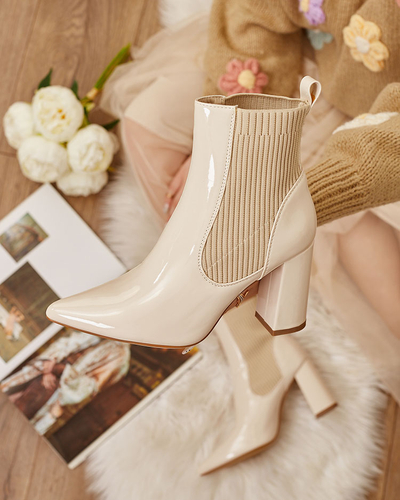 Royalfashion Белые женские сапоги на шпильке Lady Jeny