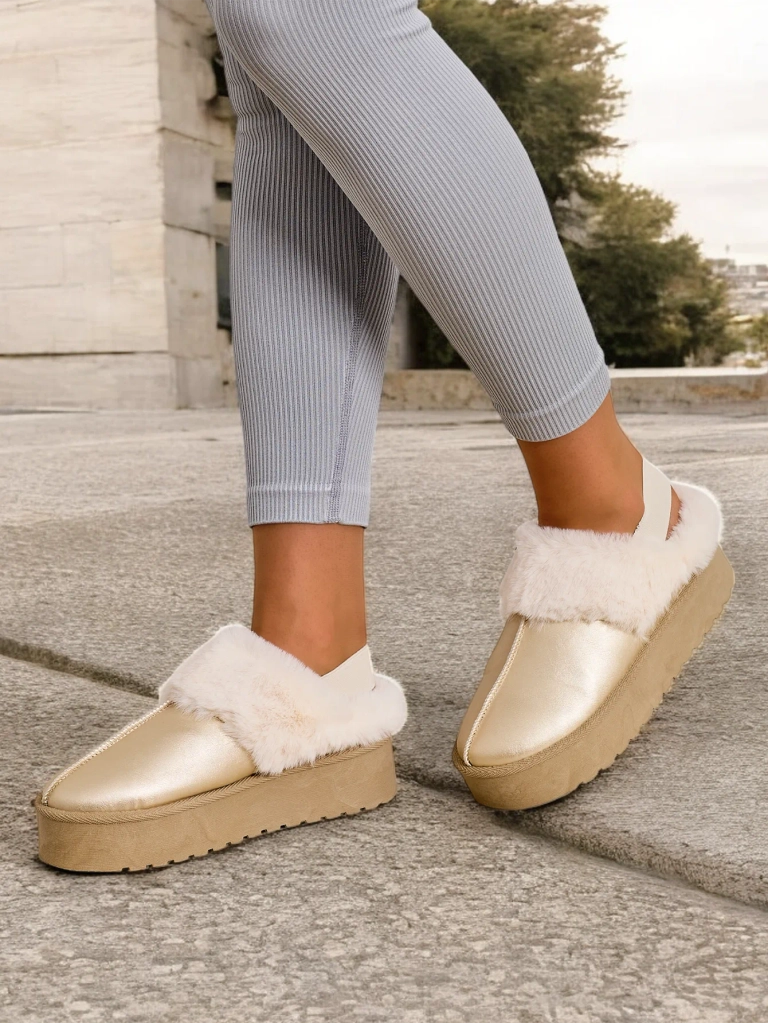 Королевская мода Короткие ботильоны без каблука в стиле снежных ботинок для женщин Ebiz