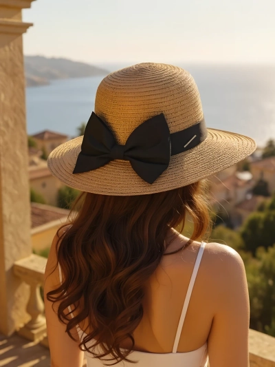 Royalfashion Moteriška šiaudinė skrybėlė Belle juostelė