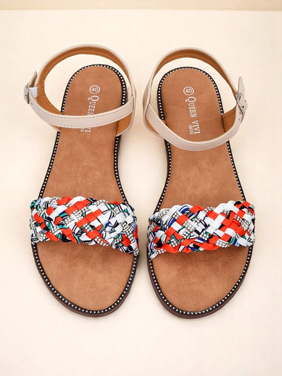 Royalfashion Damskie sandały na płaskiej podeszwie ColorStrap