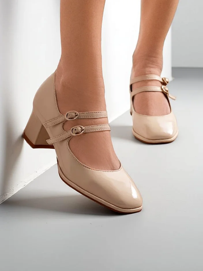 Royalfashion Moteriški lakuoti odiniai kulniukai su dirželiu Weyy