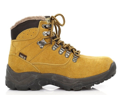 Sznurowane traperki w kolorze beżowym - Obuwie